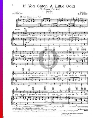 If You Catch A Little Cold (I'll Sneeze For You) Sheet Music