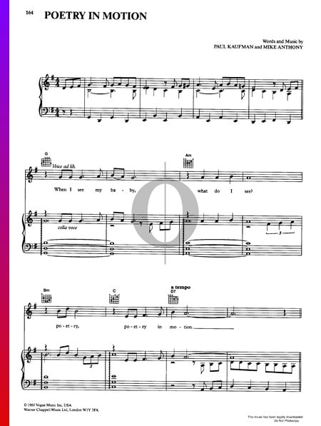 Poetry In Motion Sheet Music
