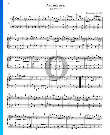 Andante in g-Moll, Hob. XVI:11/ II Musik-Noten