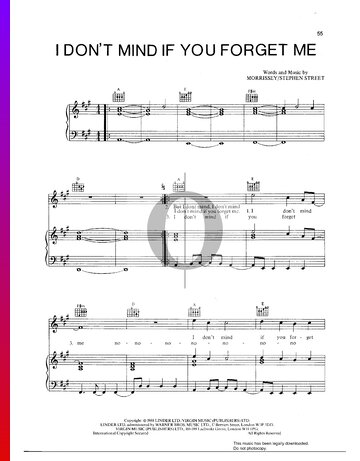 I Don't Mind If You Forget Me Sheet Music
