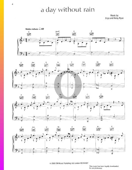 A Day Without Rain Sheet Music