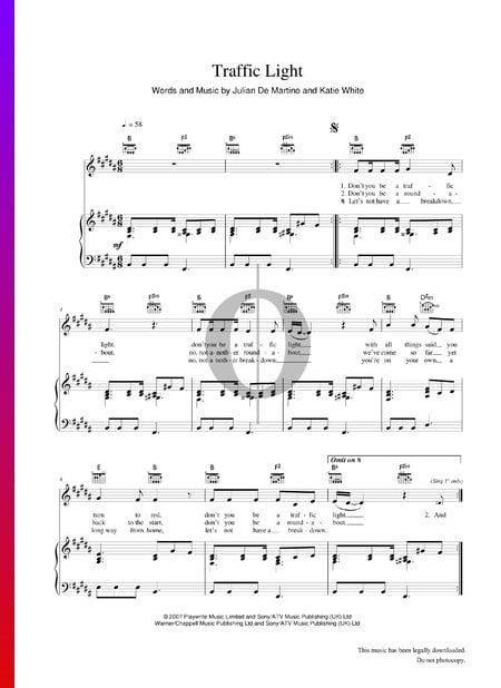 Traffic Light Sheet Music