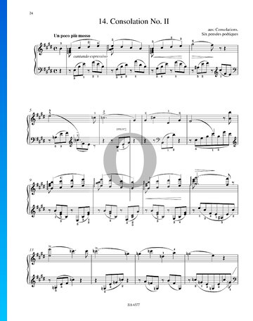 Consolation No. 2, S. 172 Musik-Noten