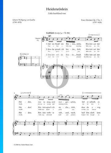 Heidenröslein, Op. 3: No. 3 Sheet Music
