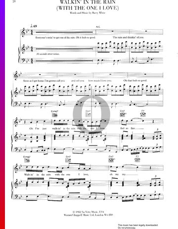 Walkin' In The Rain (With The One I Love) Sheet Music