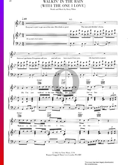 Walkin' In The Rain (With The One I Love) Sheet Music