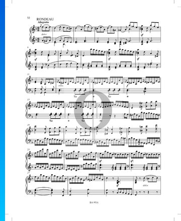 Sonata en re menor n.º 3, Op. 51 P. XII: 40: 3. Rondó Partitura