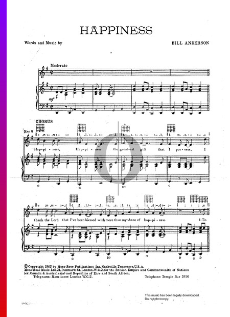 Happiness Sheet Music