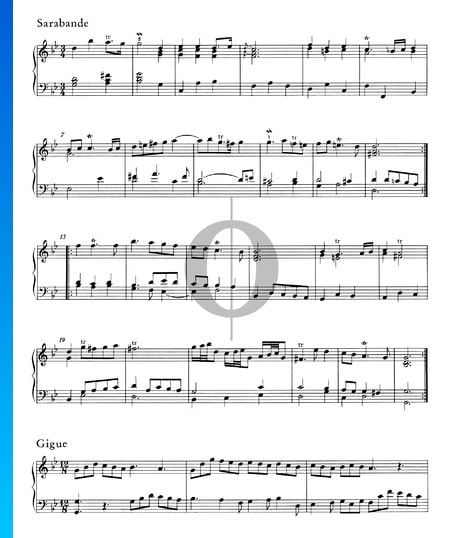 Suite en sol menor, HWV 452: 3. Sarabanda Partitura