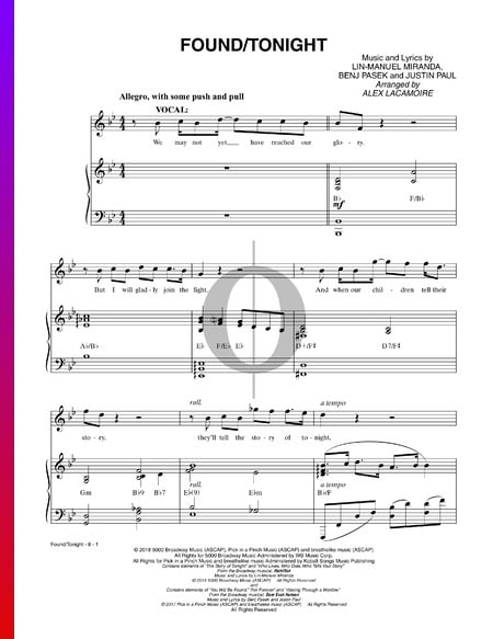 Found/Tonight Sheet Music