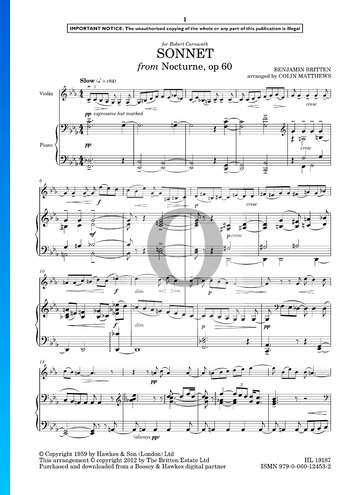 Nocturne, Op. 60: 8. Sonnet Musik-Noten
