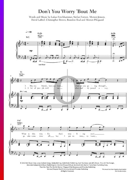 Don't You Worry 'Bout Me Partitura