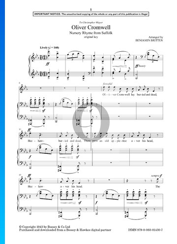 Oliver Cromwell Musik-Noten