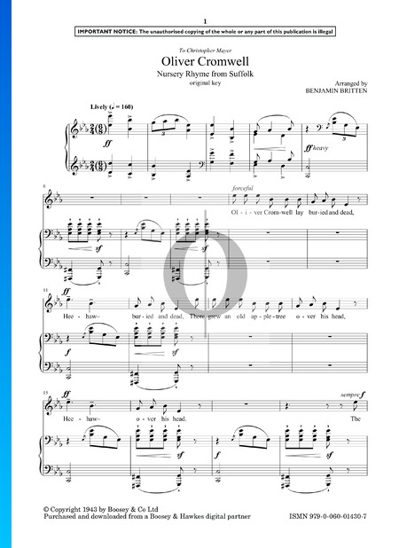 Oliver Cromwell Sheet Music