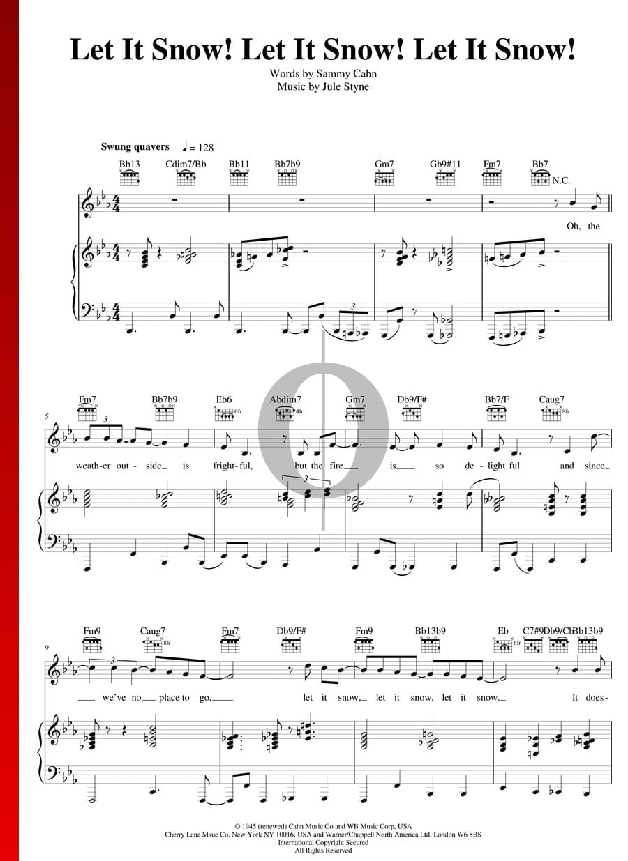 Let It Snow Let It Snow Let It Snow Vaughn Monroe Piano Sheet Music Oktav 0257