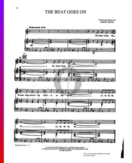 The Beat Goes On Sheet Music