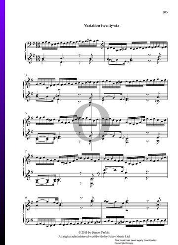 Goldberg Variationen, BWV 988: Variationen 26-30 (Jazz) Musik-Noten