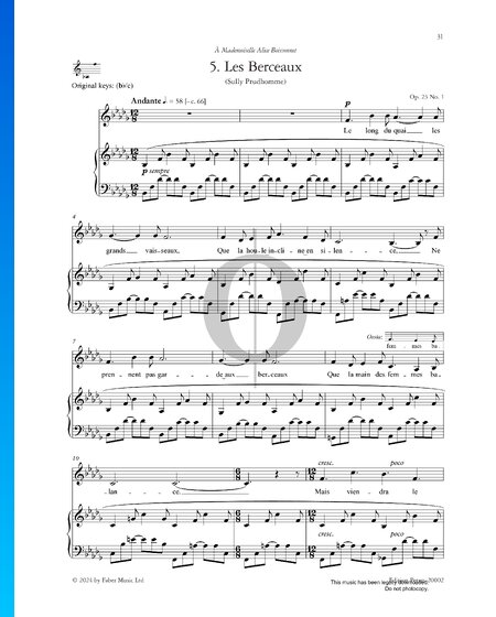 Les Berceaux, Op. 23 No. 1