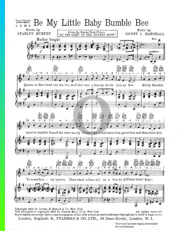 Be My Little Baby Bumble Bee Sheet Music