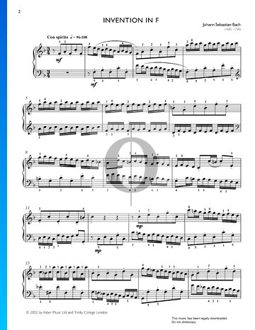 Invention 8, BWV 779 Sheet Music