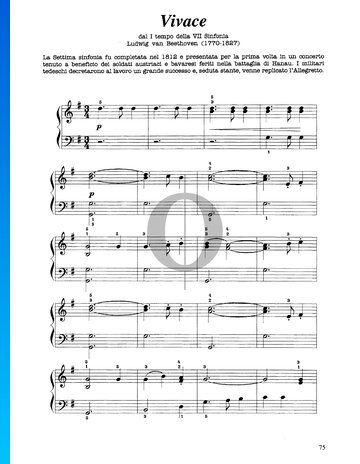 Symphonie Nr. 7 in A-Dur, Op. 92: 1. Poco sostenuto - Vivace Musik-Noten