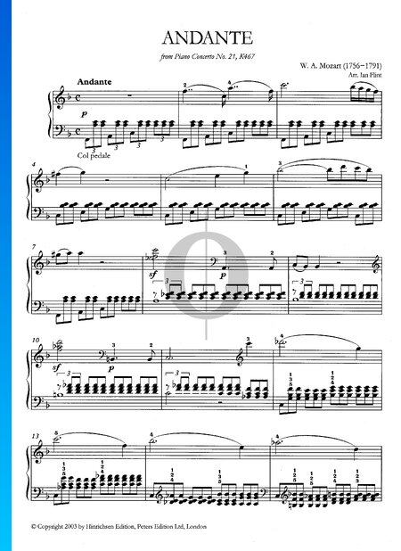 Concerto pour piano no 21 en ut majeur, KV 467: 2. Andante