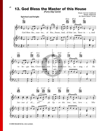 God Bless The Master Of This House Sheet Music