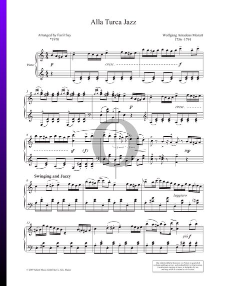 Alla Turca Jazz, Op. 5a