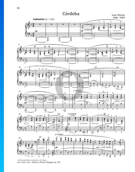 Chants d’Espagne, Op. 232: No. 4 Córdoba