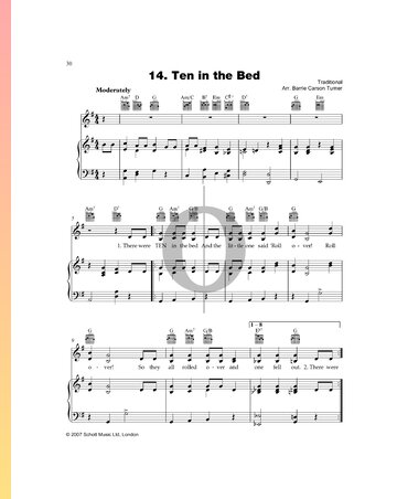 Ten in the Bed bladmuziek