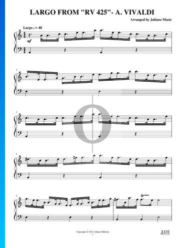 Mandolin Concerto in C Major, RV 425: 2. Largo Partitura