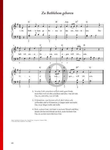 Partition Zu Bethlehem geboren