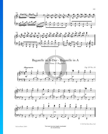 Bagatelle in A Major, Op. 119 No. 10 Sheet Music
