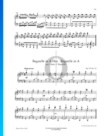 Bagatelle in A Major, Op. 119 No. 10
