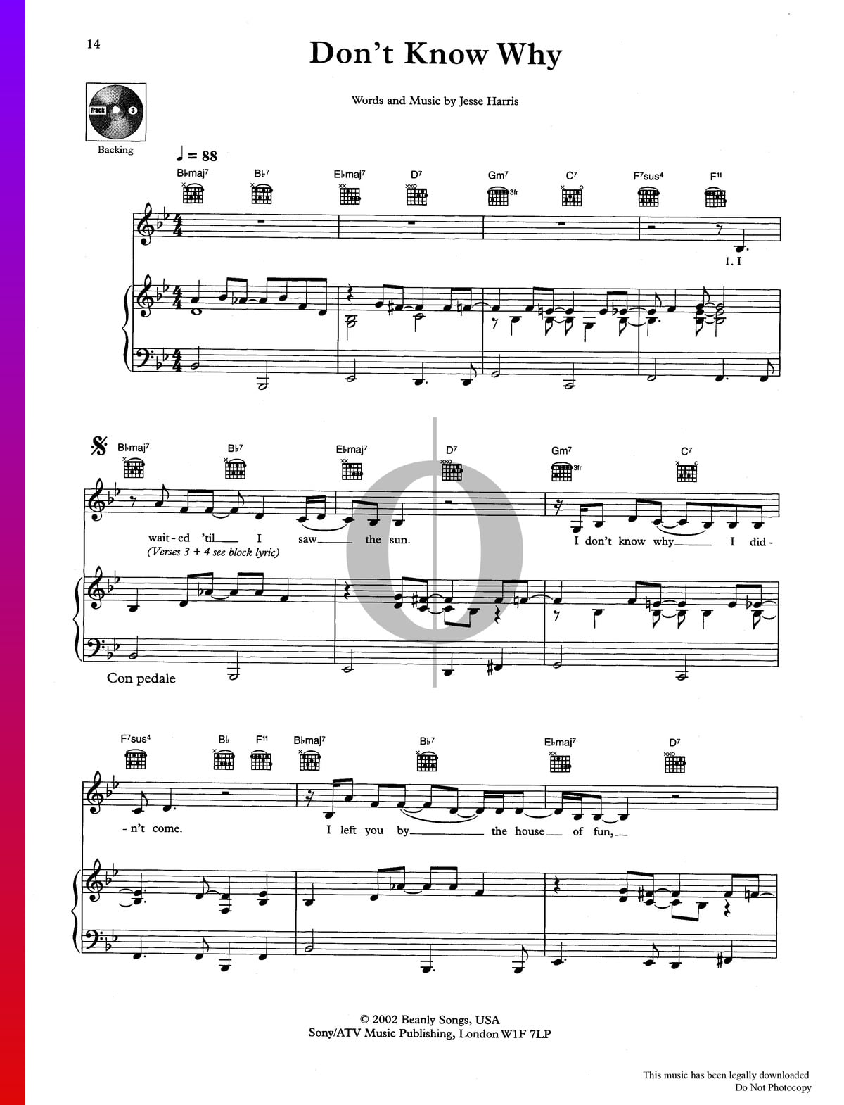 Dont Know Why Norah Jones Piano Sheet Music Oktav