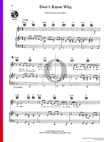 Don't Know Why Sheet Music