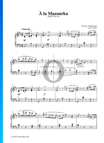A La Mazourka, Op. 41 Nr. 3b Musik-Noten