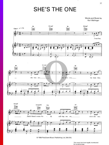 She's The One Sheet Music