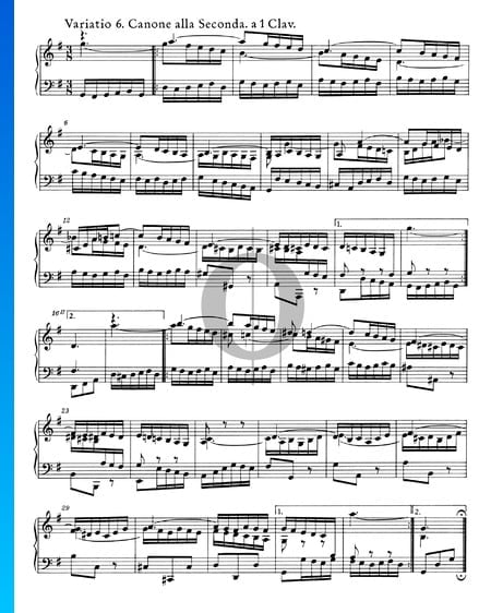 Goldberg Variations, BWV 988: Variatio 6. Canone alla Seconda. a 1 Clav.