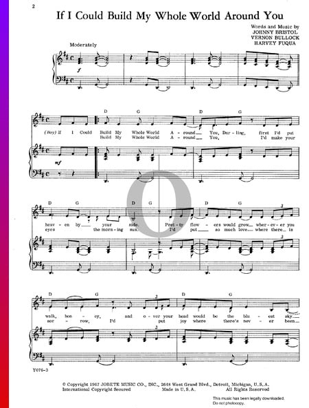 If I Could Build My Whole World Around You Sheet Music