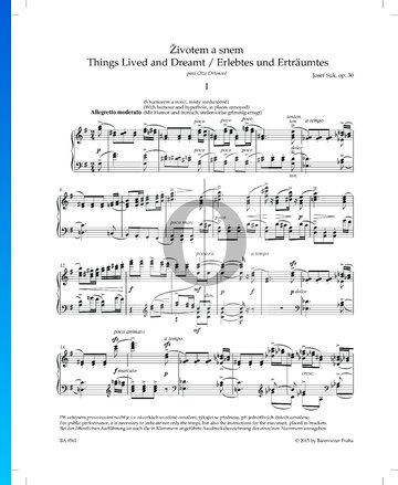 Things Lived and Dreamt, Op. 30 No. 1 Sheet Music