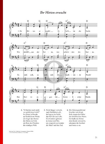 Ihr Hirten erwacht bladmuziek