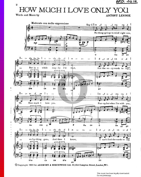 How Much I Love Only You Sheet Music