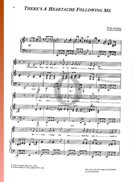 There's A Heartache Following Me Musik-Noten