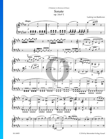 Partition Sonate en Mi Majeur, Op. 14 No. 1: 1. Allegro