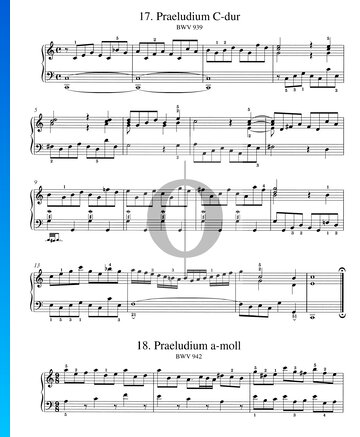 Partition Prélude en La mineur, BWV 942