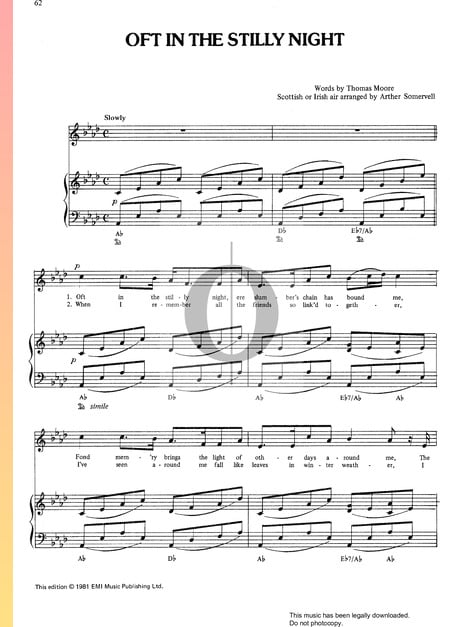 Oft In The Stilly Night Musik-Noten