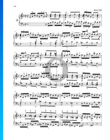 Prelude F Major, BWV 928 Spartito