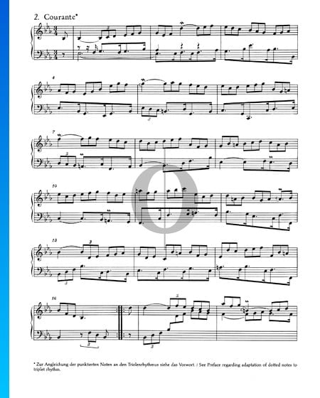 Französische Suite Nr. 4 Es-Dur, BWV 815: 2. Courante Musik-Noten
