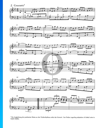 French Suite No. 4 Es Major, BWV 815: 2. Courante Sheet Music